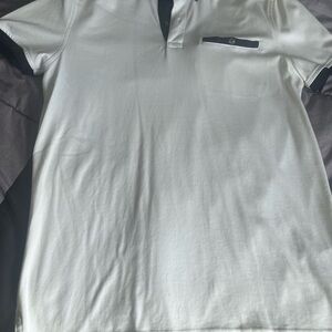 Tommy Hilfiger White and Navy Polo Shirt